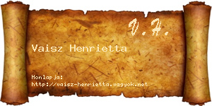 Vaisz Henrietta névjegykártya